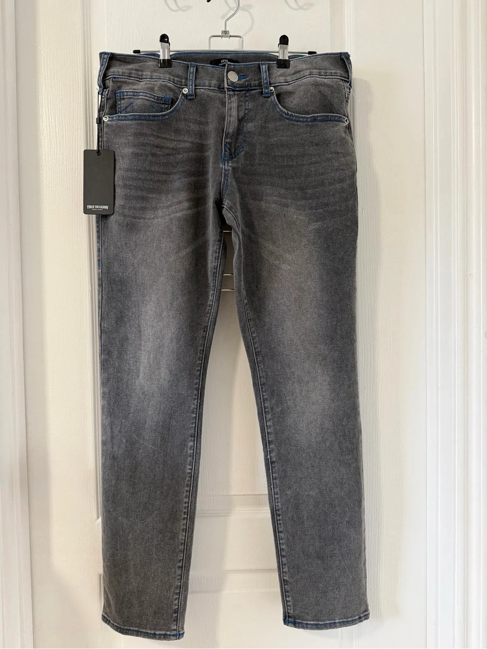 True Religion Men’s Geno SN NF Slim Grey Phantom Wash